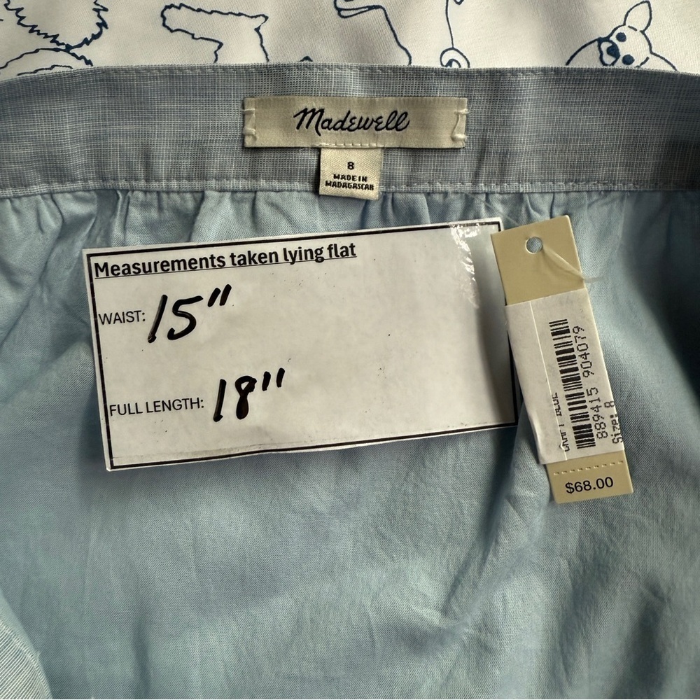 Madewell Meadow Ruffle Wrap Skirt Tie Belt Chambray Blue size 8 - Picture 6 of 6